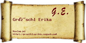 Gröschl Erika névjegykártya